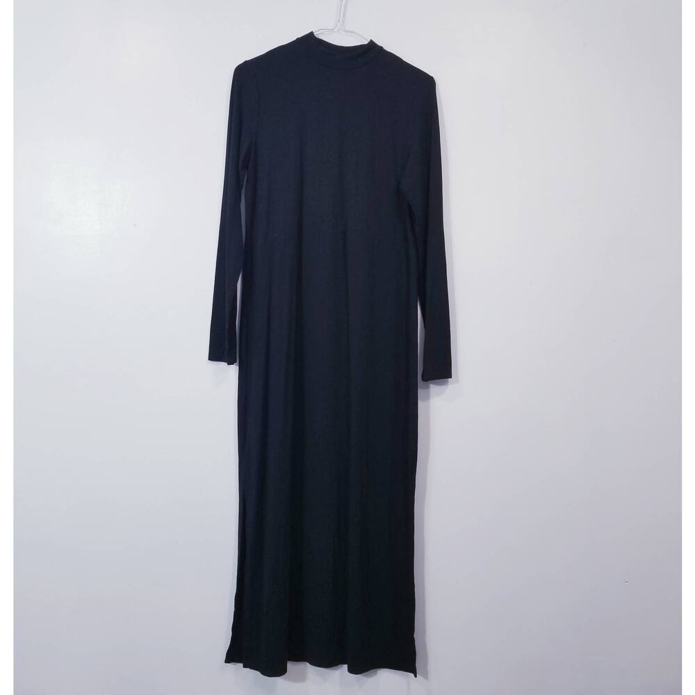 J.Jill Wearever Collection Black Mock Neck Long Sleeves Maxi Dress
